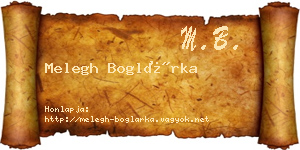 Melegh Boglárka névjegykártya